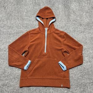 Stio Hoodie Kids 14 Orange Fleece 1/4 Zip Pullover Kangaroo Pocket Warm